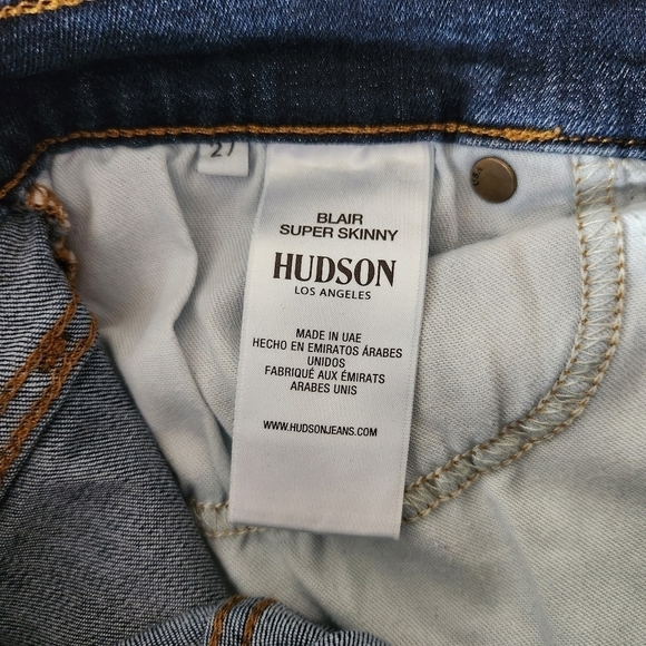 Hudson Womens Dark Wash High Rise Blair Super Skinny Raw Hem Jeans-Size 27 - Picture 9 of 10